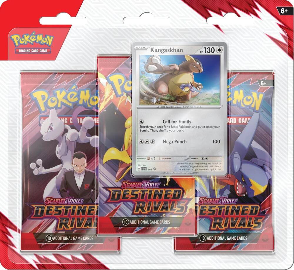 Pokémon TCG: Scarlet & Violet - Destined Rivals 3 Booster Packs & Kangaskhan Promo Card