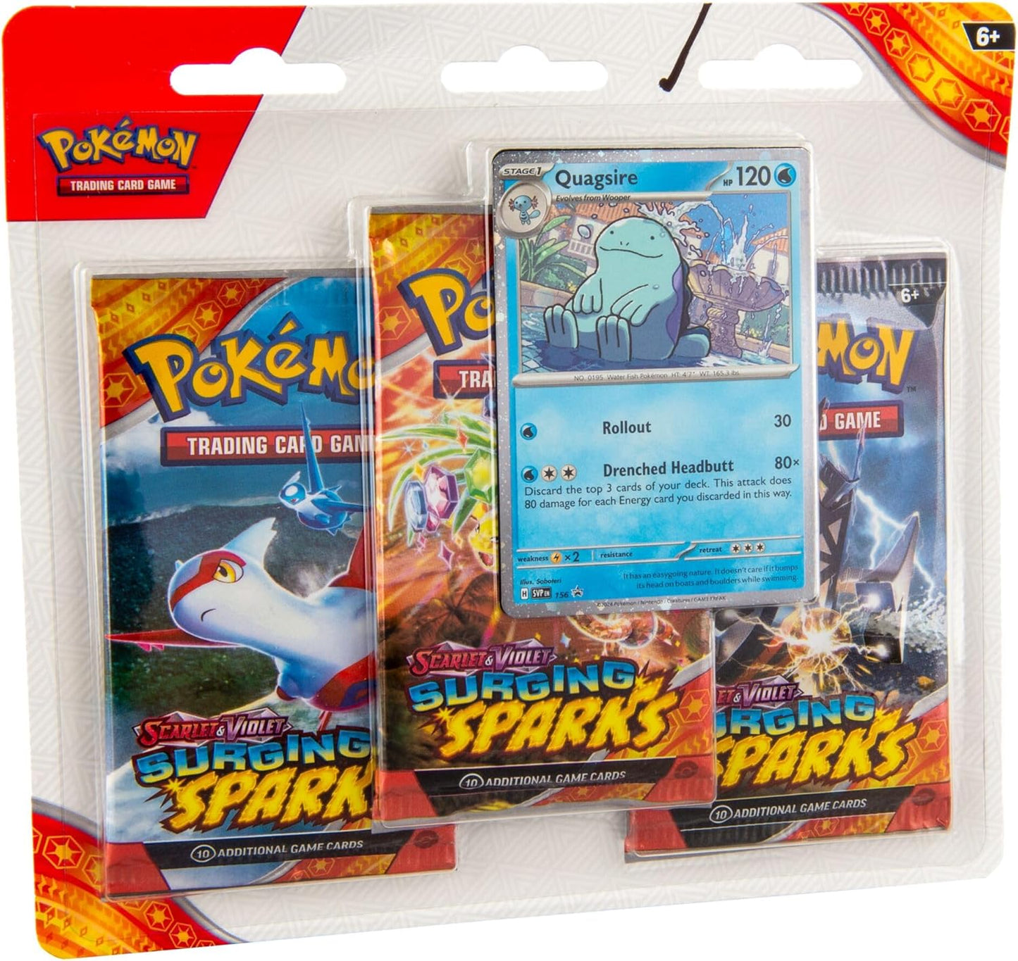 Pokémon TCG: Scarlet & Violet - Surging Sparks 3-Pack Blister - Quagsire