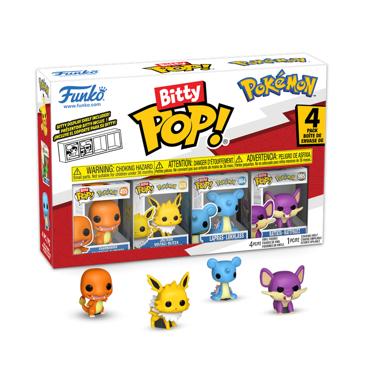 Funko Bitty Pop! Pokémon 4-Pack (Series 1, 2 & 4) Mini Vinyl Figures – Official Sealed Set