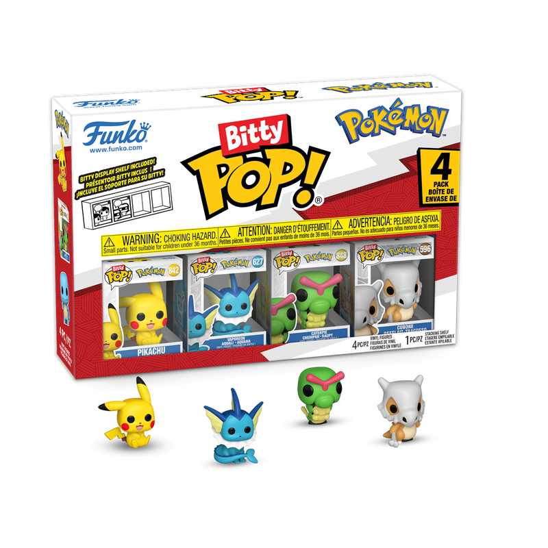 Funko Bitty Pop! Pokémon 4-Pack (Series 1, 2 & 4) Mini Vinyl Figures – Official Sealed Set
