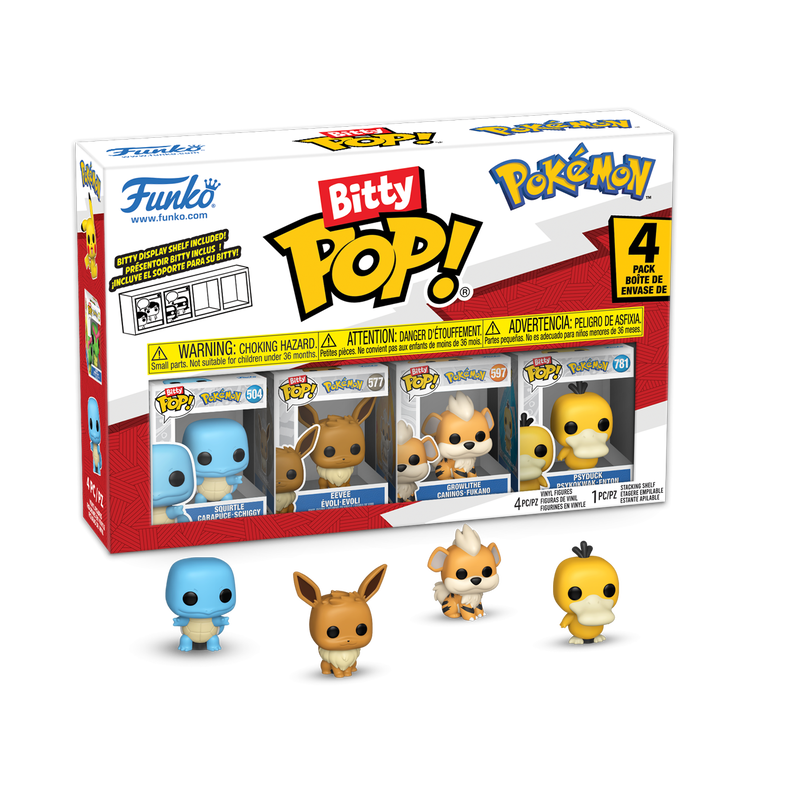 Funko Bitty Pop! Pokémon 4-Pack (Series 1, 2 & 4) Mini Vinyl Figures – Official Sealed Set