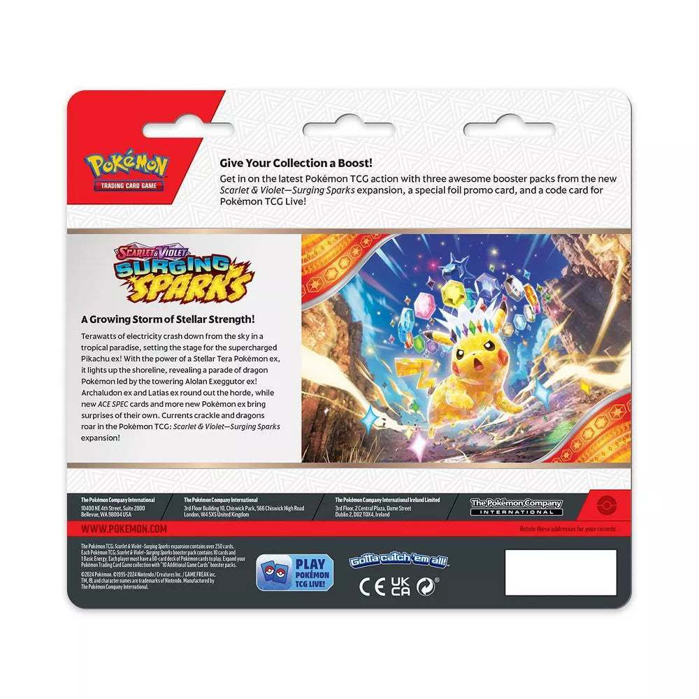 Pokémon TCG: Scarlet & Violet - Surging Sparks 3-Pack Blister - Quagsire