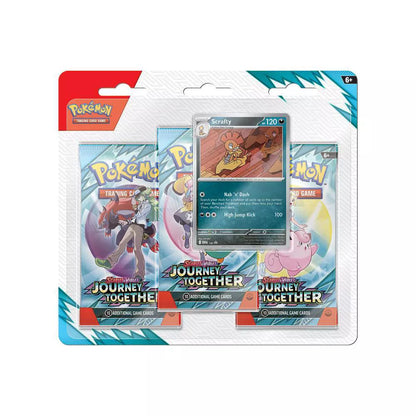 Pokémon TCG: Journey Together 3 Pack Blister [Scrafty]