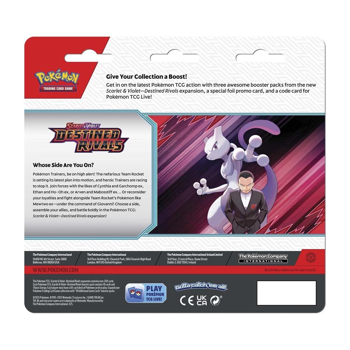 Pokémon TCG: Scarlet & Violet - Destined Rivals 3 Booster Packs & Kangaskhan Promo Card