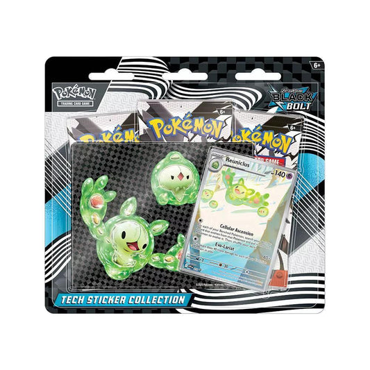 Pokémon TCG: Black Bolt 3-Pack Blister Tech Sticker Collection with Reuniclus Promo Card