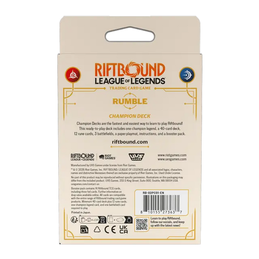 Riftbound - League of Legends TCG: Spiritforged Champion Deck - Rumble