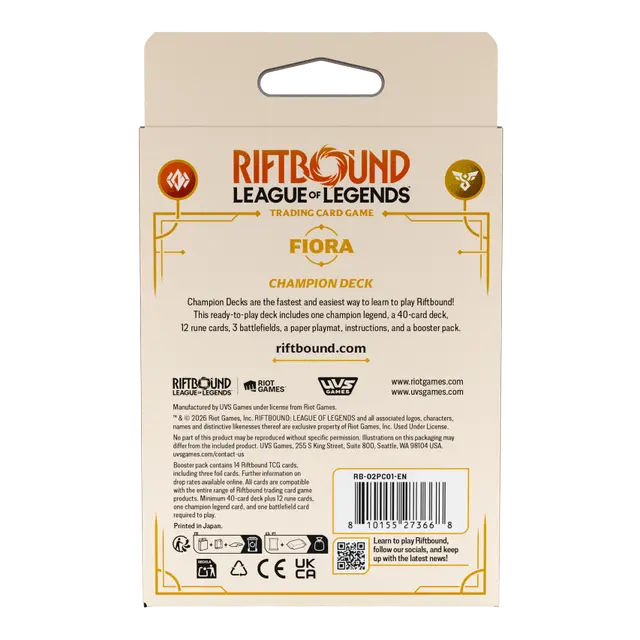 Riftbound - League of Legends TCG: Spiritforged Champion Deck - Fiora