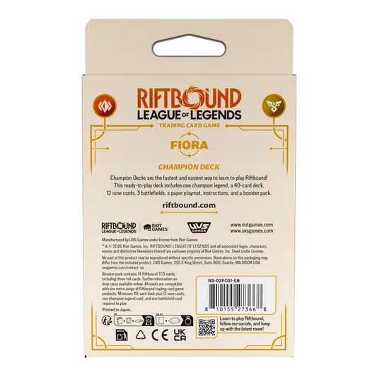 Riftbound - League of Legends TCG: Spiritforged Champion Deck - Fiora
