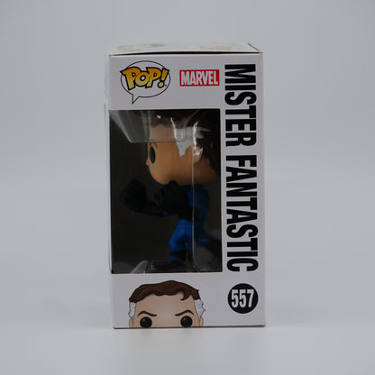 Funko Pop! Mister Fantastic #557 - Fantastic Four - window side of the exact boxed item