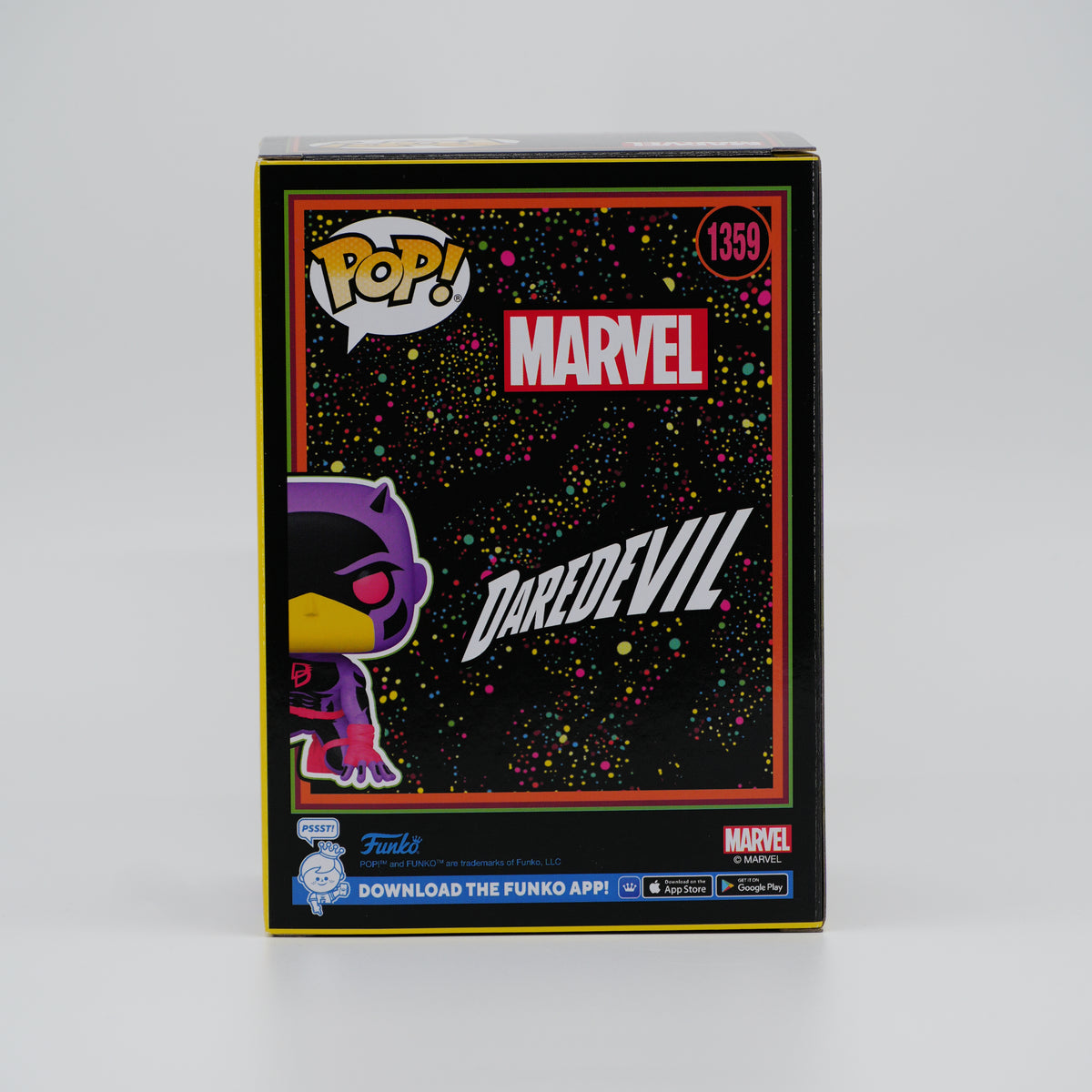 Funko Pop! Daredevil (Shadowland) #1359 - Marvel | Target exclusive - back of the exact boxed item