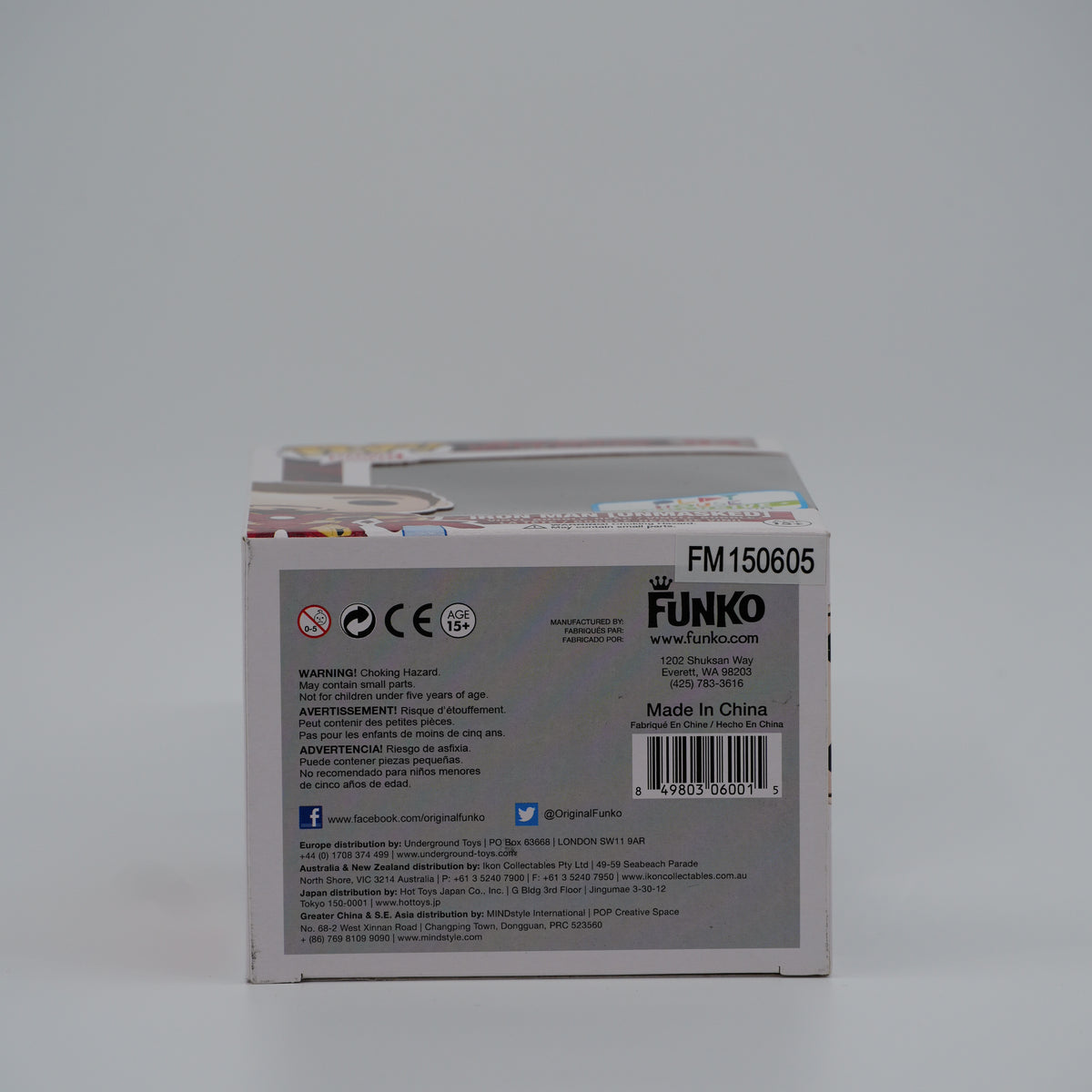 Funko Pop! Iron Man (Unmasked) #94 - Avengers: Age of Ultron | Thailand exclusive - bottom of the exact boxed item