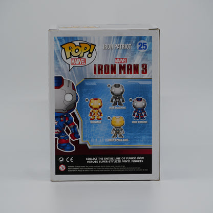Funko Pop! Iron Patriot #25 - Iron Man 3 - back of the exact boxed item