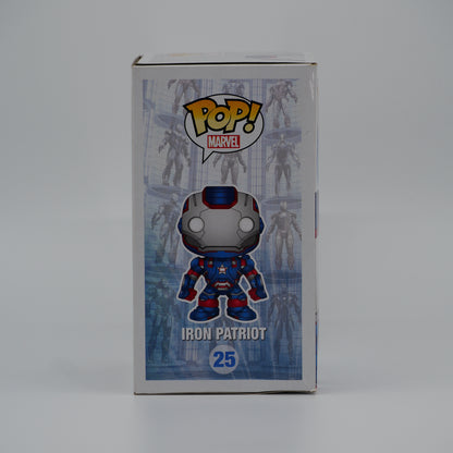 Funko Pop! Iron Patriot #25 - Iron Man 3 - illustrated side of the exact boxed item