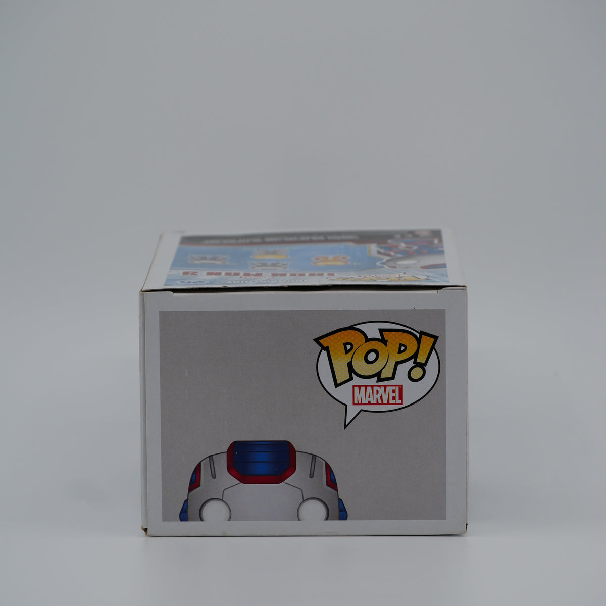 Funko Pop! Iron Patriot #25 - Iron Man 3 - top of the exact boxed item