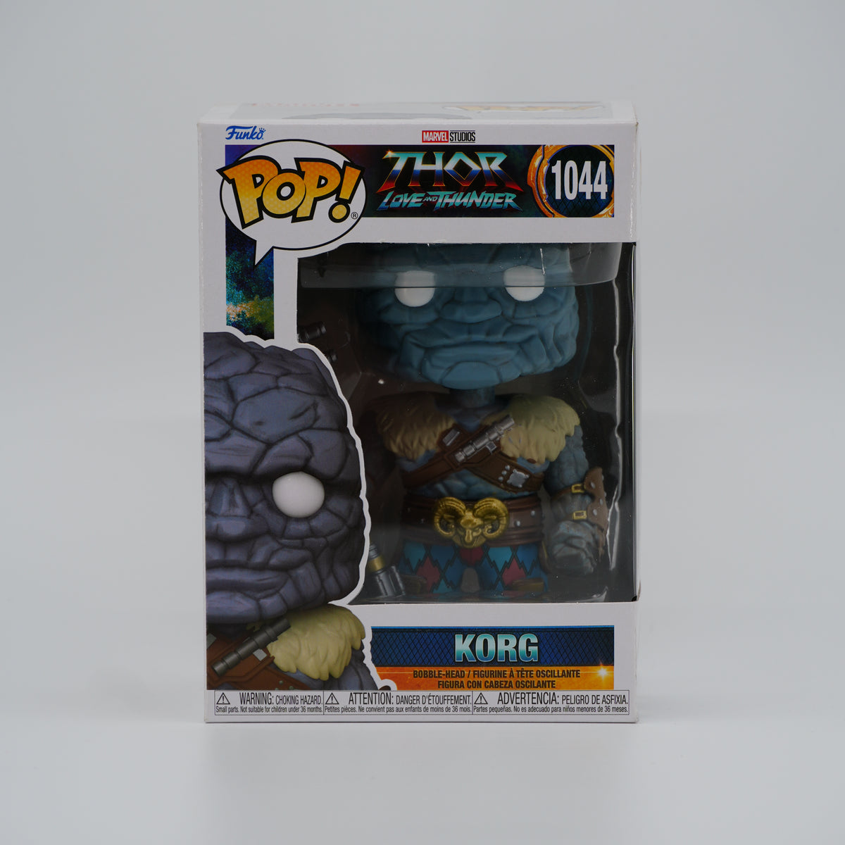 Funko Pop! Korg #1044 - Thor: Love and Thunder - front of the exact boxed item