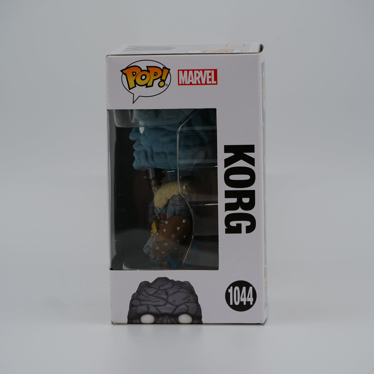 Funko Pop! Korg #1044 - Thor: Love and Thunder - window side of the exact boxed item