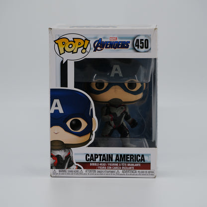 Funko Pop! Captain America #450 - Avengers: Endgame - front of the exact boxed item