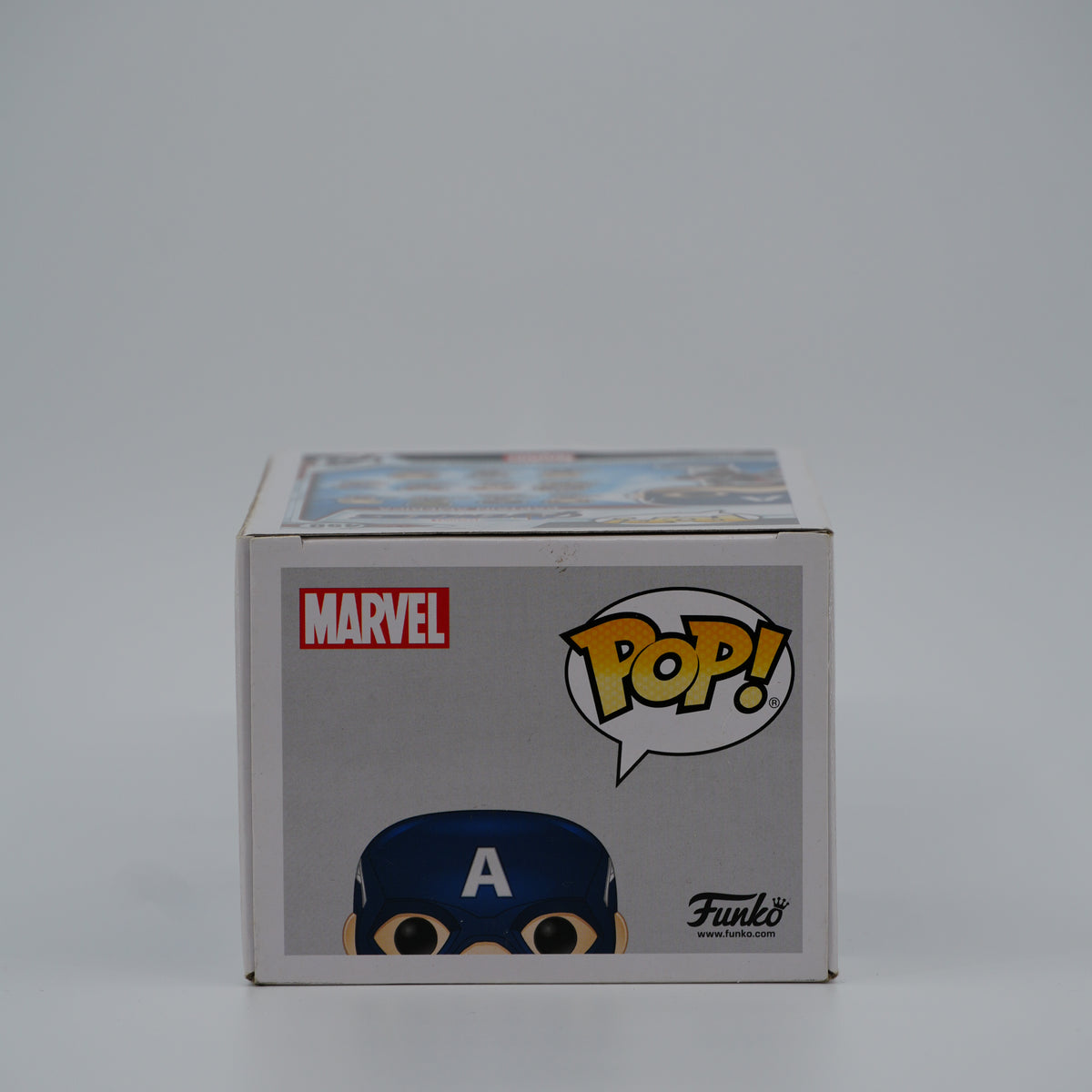 Funko Pop! Captain America #450 - Avengers: Endgame - top of the exact boxed item