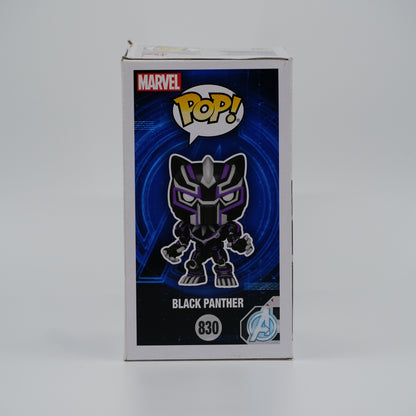 Funko Pop! Black Panther #830 - Avengers: Mech Strike | Target exclusive; Glow in the Dark | Damaged Box - illustrated side of the exact boxed item