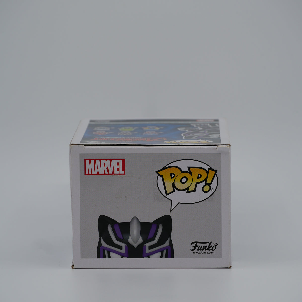 Funko Pop! Black Panther #830 - Avengers: Mech Strike | Target exclusive; Glow in the Dark | Damaged Box - top of the exact boxed item
