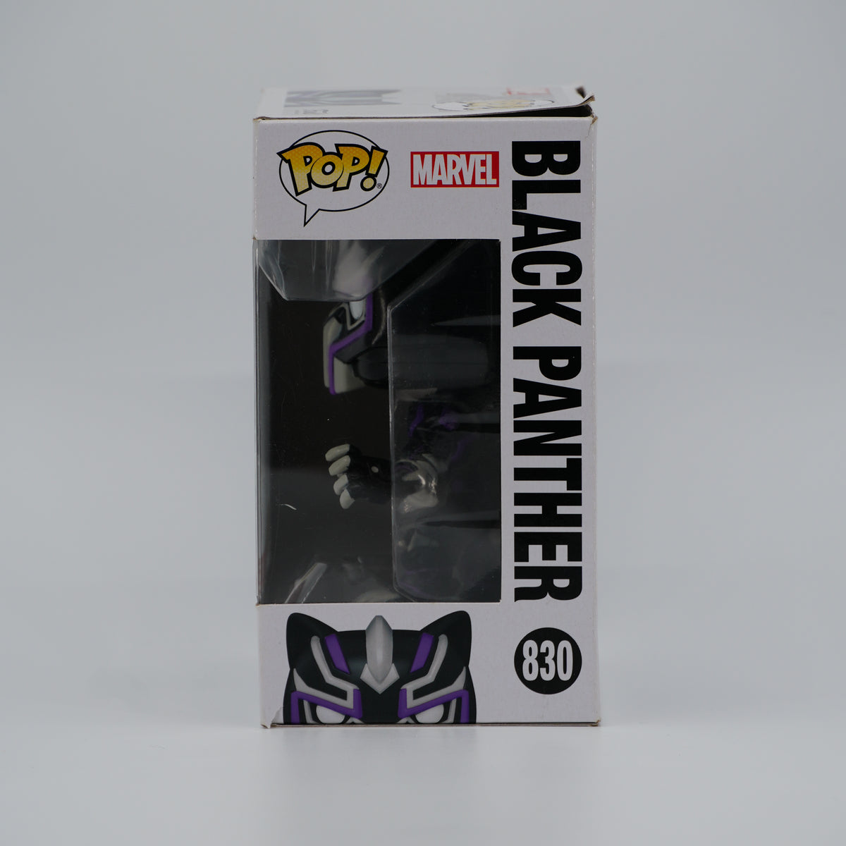 Funko Pop! Black Panther #830 - Avengers: Mech Strike | Target exclusive; Glow in the Dark | Damaged Box - window side of the exact boxed item
