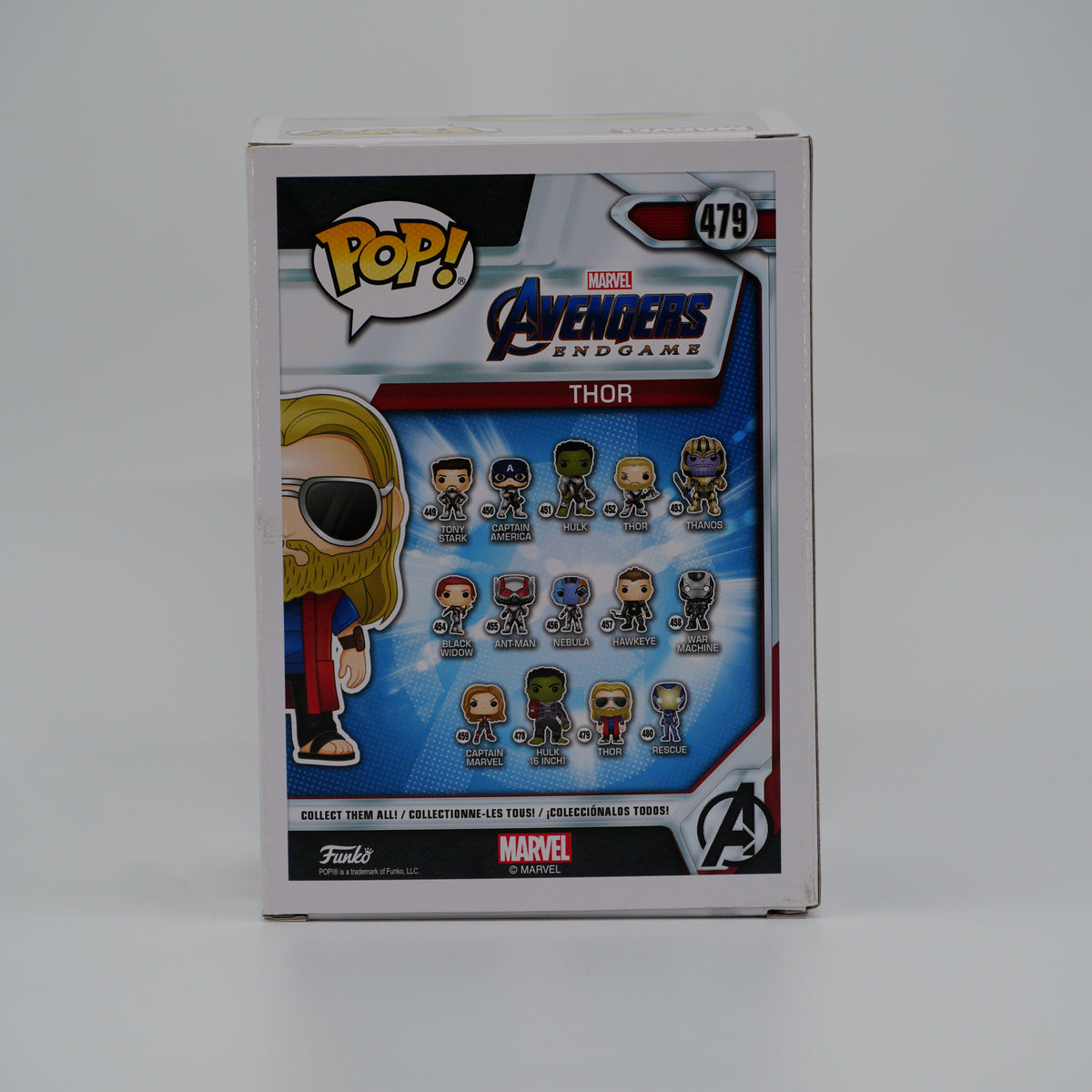 Funko Pop! Thor #479 - Avengers: Endgame - back of the exact boxed item