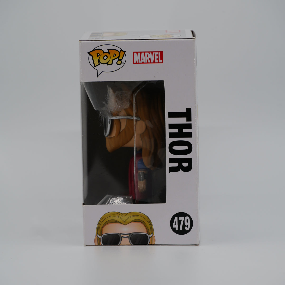 Funko Pop! Thor #479 - Avengers: Endgame - window side of the exact boxed item