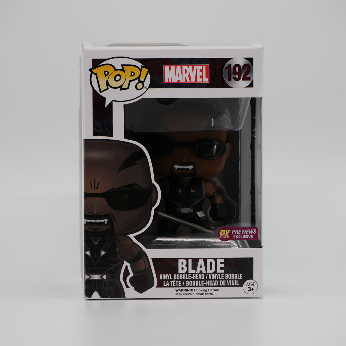 Funko Pop! Blade #192 - Marvel | PX Previews exclusive - front of the exact boxed item