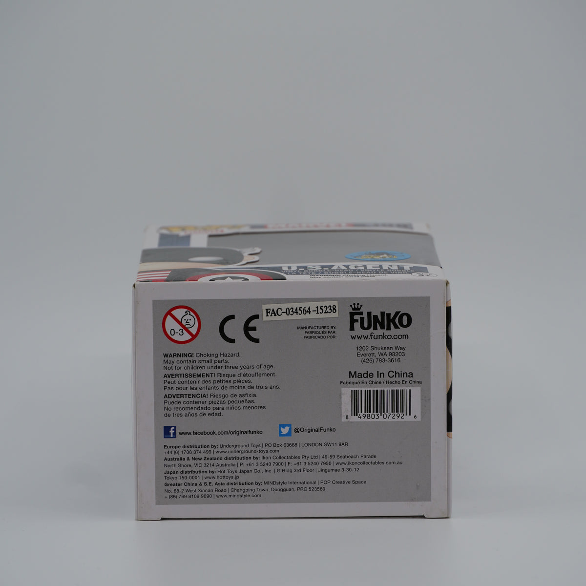 Funko Pop! U.S. Agent #108 - Marvel | Comikaze exclusive - bottom of the exact boxed item