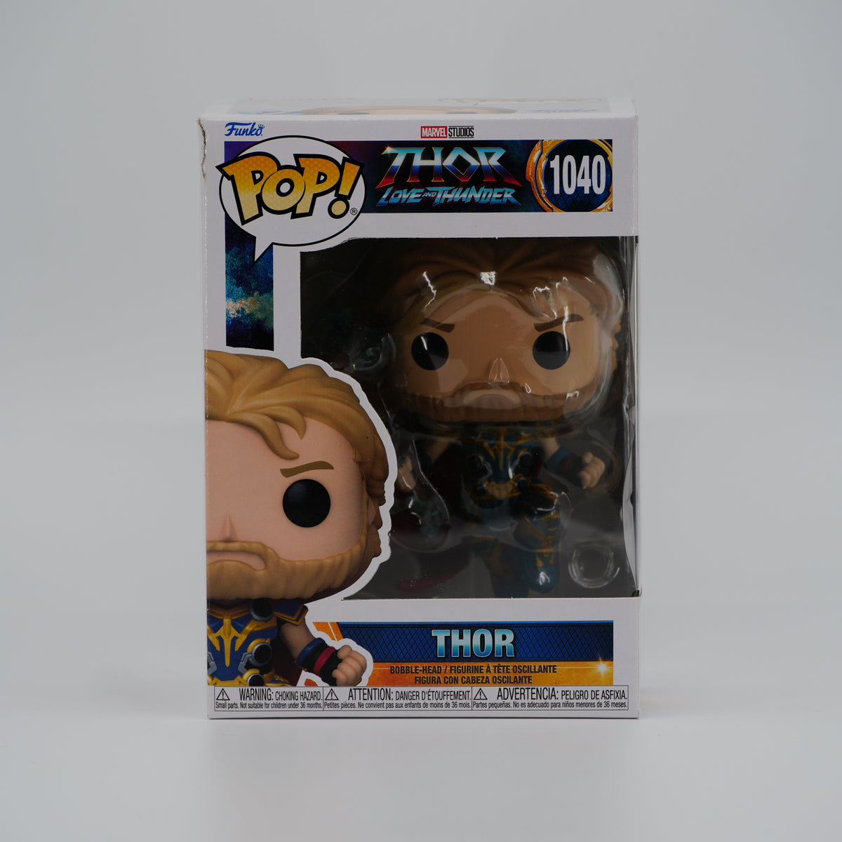 Funko Pop! Thor #1040 - Thor: Love and Thunder - front of the exact boxed item