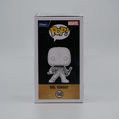 Funko Pop! Mr. Knight #1048 - Moon Knight - illustrated side of the exact boxed item