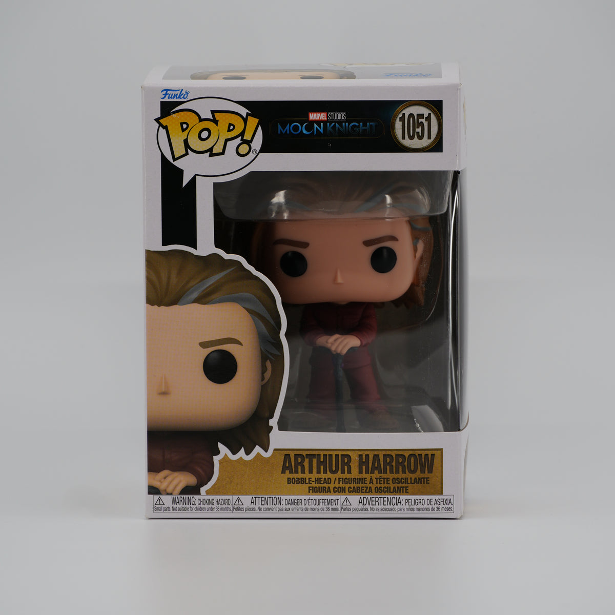 Funko Pop! Arthur Harrow #1051 - Moon Knight - front of the exact boxed item