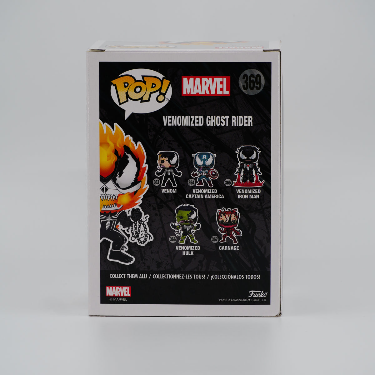 Funko Pop! Venomized Ghost Rider #369 - Venom | Walmart exclusive - back of the exact boxed item