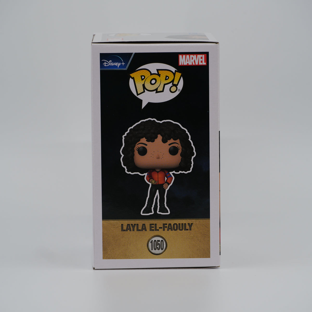 Funko Pop! Layla El-Faouly #1050 - Moon Knight - illustrated side of the exact boxed item
