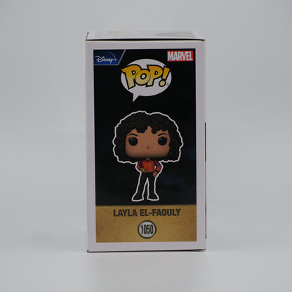 Funko Pop! Layla El-Faouly #1050 - Moon Knight - illustrated side of the exact boxed item