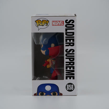 Funko Pop! Soldier Supreme #858 - Infinity Warps - window side of the exact boxed item