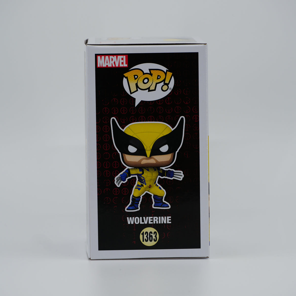 Funko Pop! Wolverine #1363 - Deadpool - illustrated side of the exact boxed item