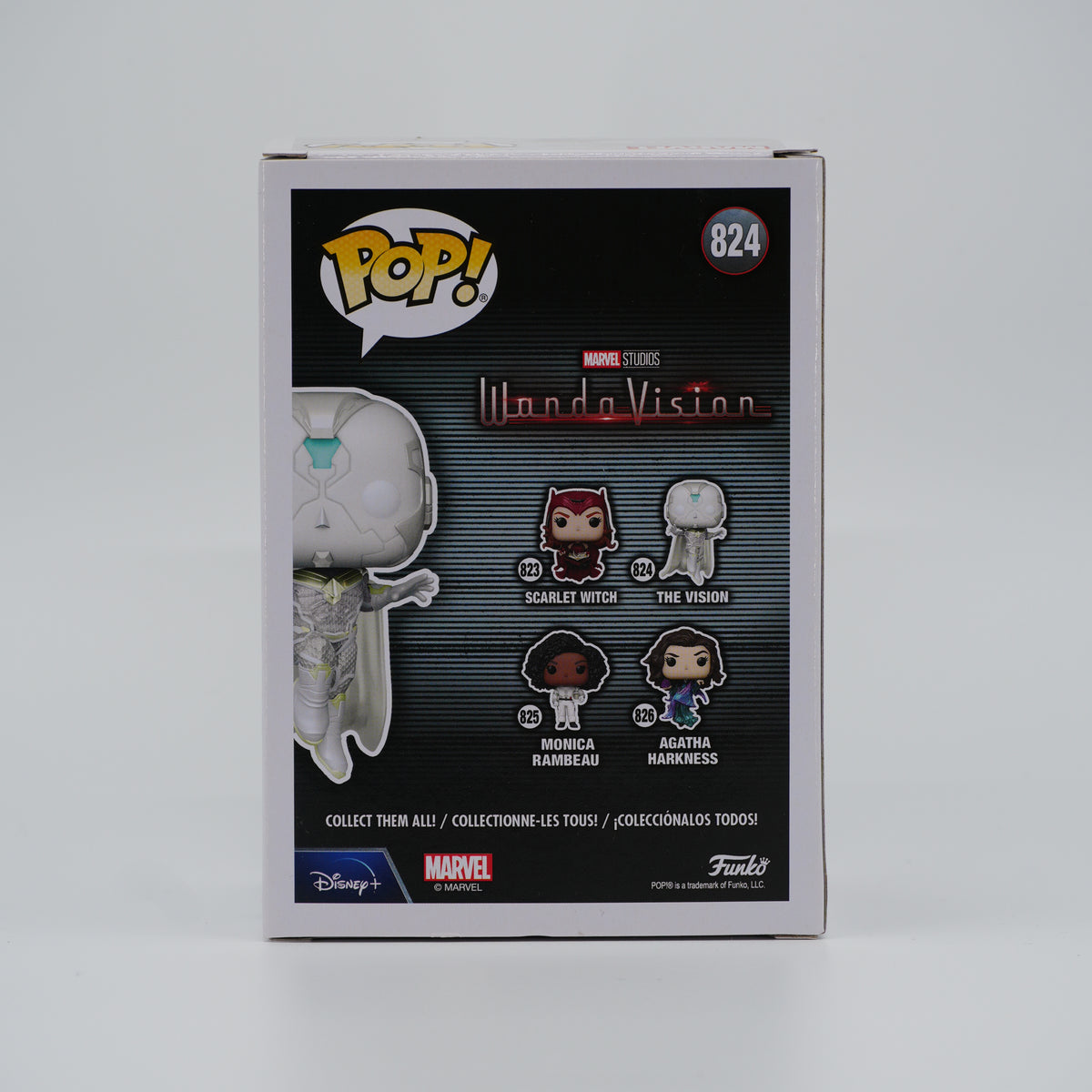 Funko Pop! The Vision #824 - WandaVision - back of the exact boxed item