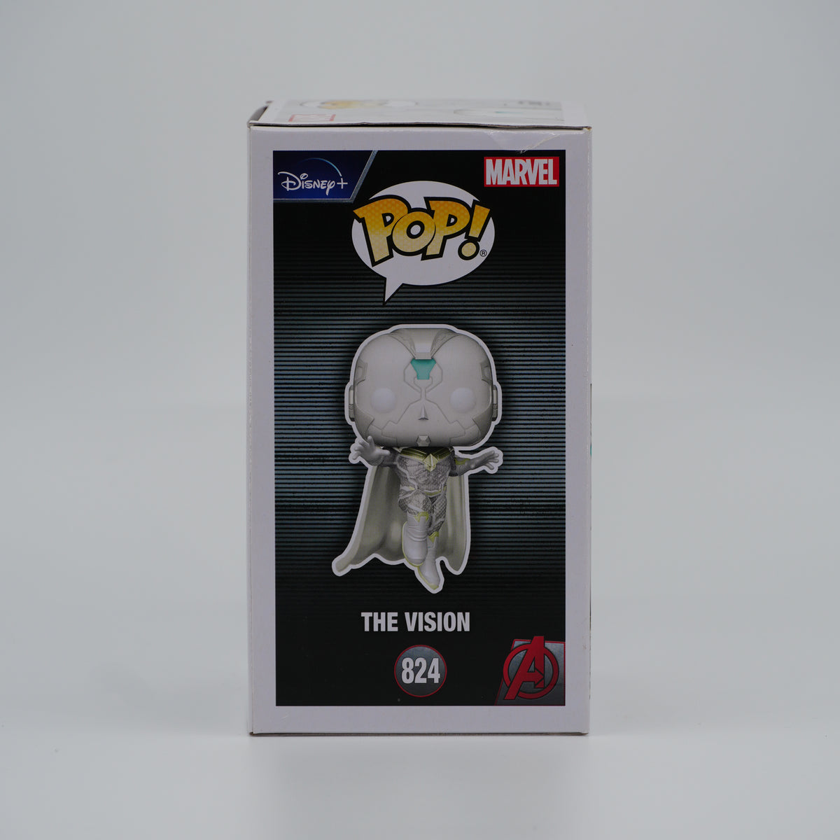 Funko Pop! The Vision #824 - WandaVision - illustrated side of the exact boxed item