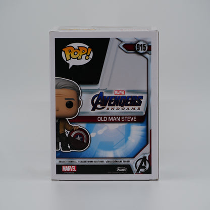 Funko Pop! Old Man Steve #915 - Avengers: Endgame | Amazon exclusive - back of the exact boxed item