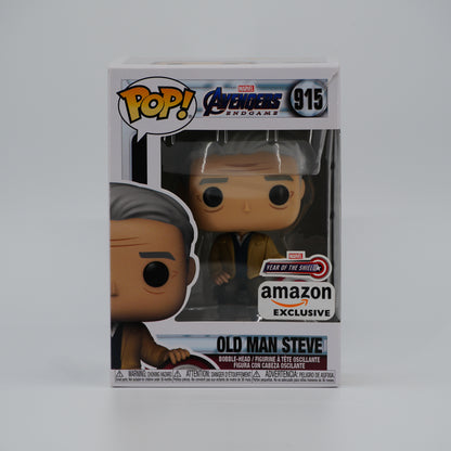 Funko Pop! Old Man Steve #915 - Avengers: Endgame | Amazon exclusive - front of the exact boxed item