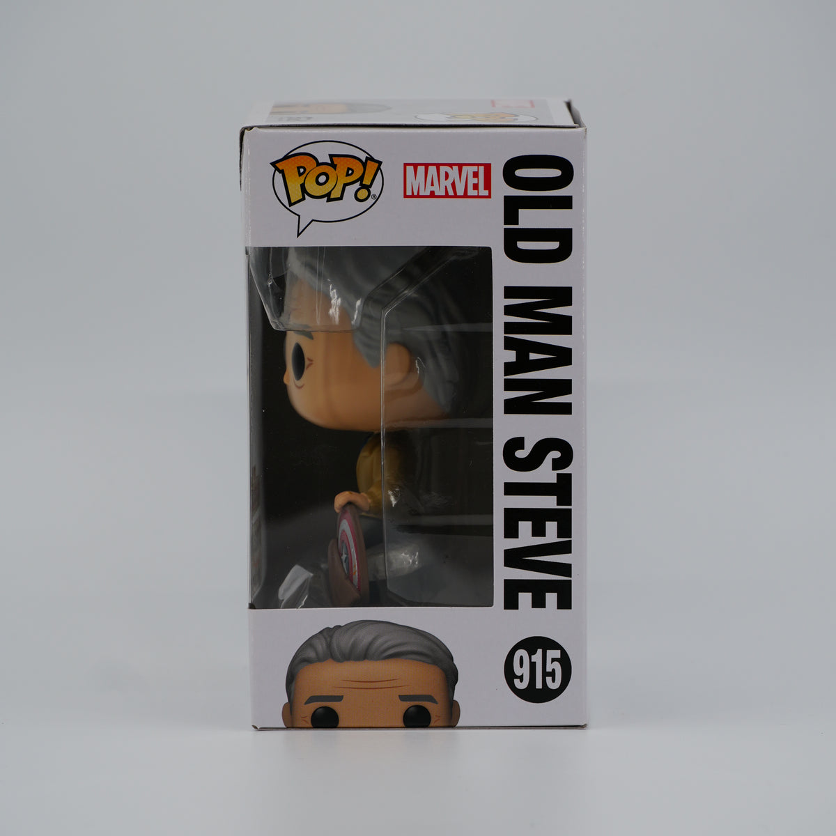 Funko Pop! Old Man Steve #915 - Avengers: Endgame | Amazon exclusive - window side of the exact boxed item