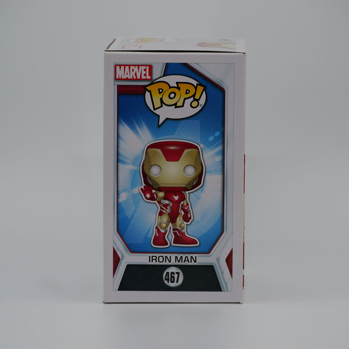 Funko Pop! Iron Man #467 - Avengers: Endgame | Special Edition - illustrated side of the exact boxed item
