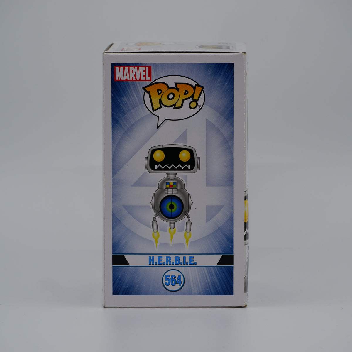 Funko Pop! H.E.R.B.I.E. #564 - Fantastic Four | Box Wear - Copy A - illustrated side of the exact boxed item