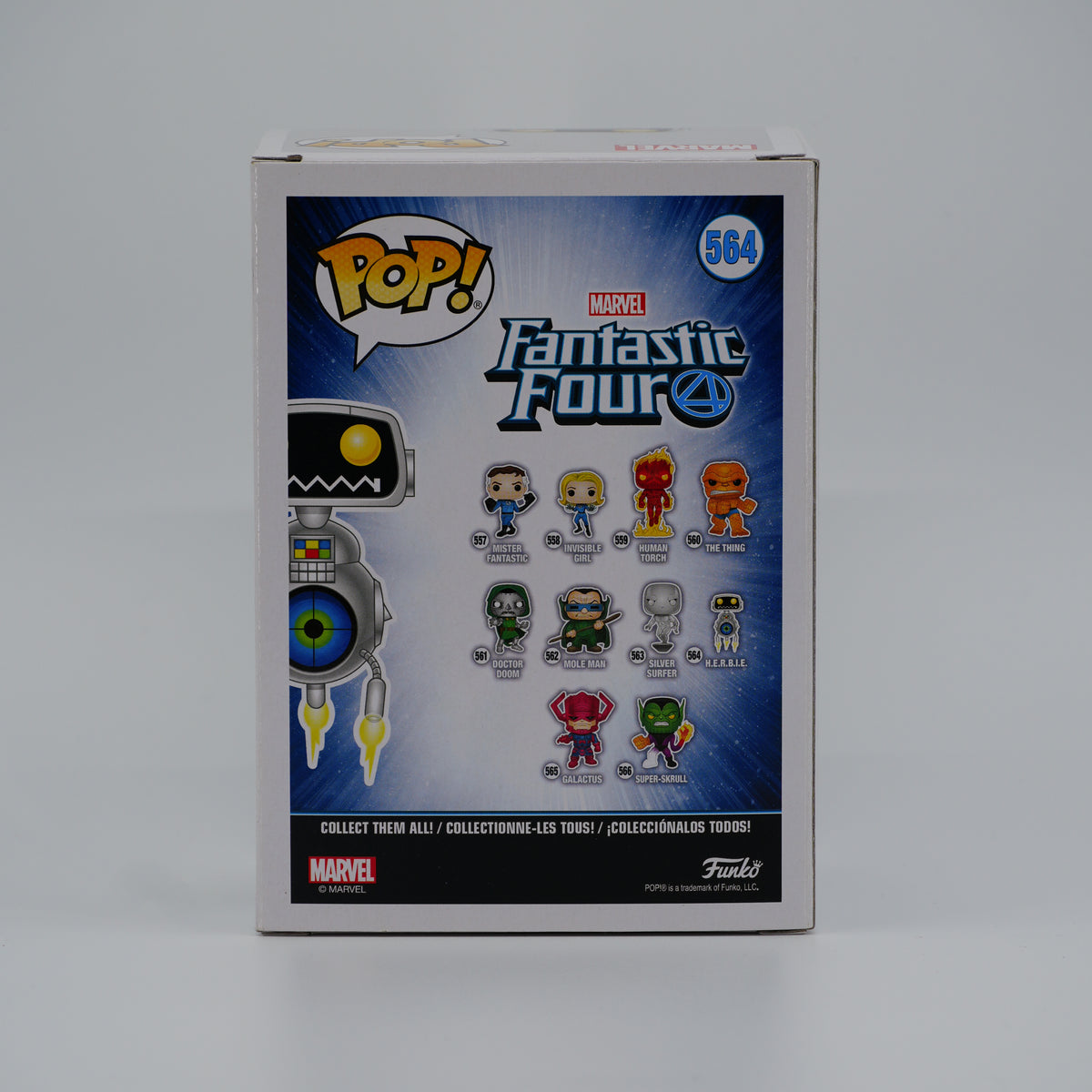 Funko Pop! H.E.R.B.I.E. #564 - Fantastic Four | Damaged Box - Copy B - back of the exact boxed item