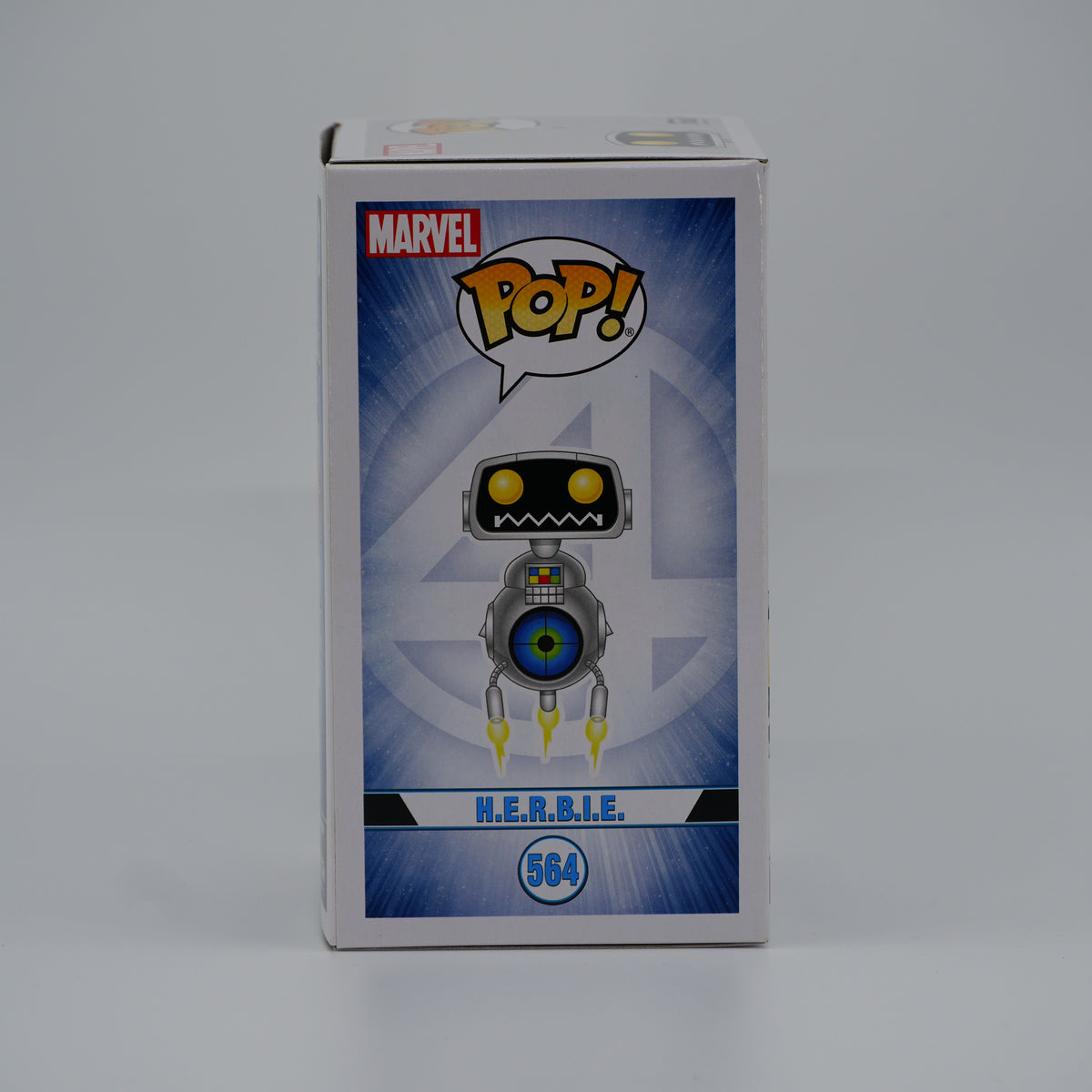 Funko Pop! H.E.R.B.I.E. #564 - Fantastic Four | Damaged Box - Copy B - illustrated side of the exact boxed item