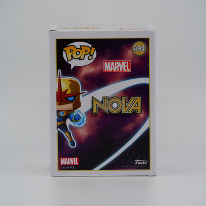 Funko Pop! Nova #494 - Marvel | PX Previews exclusive - back of the exact boxed item