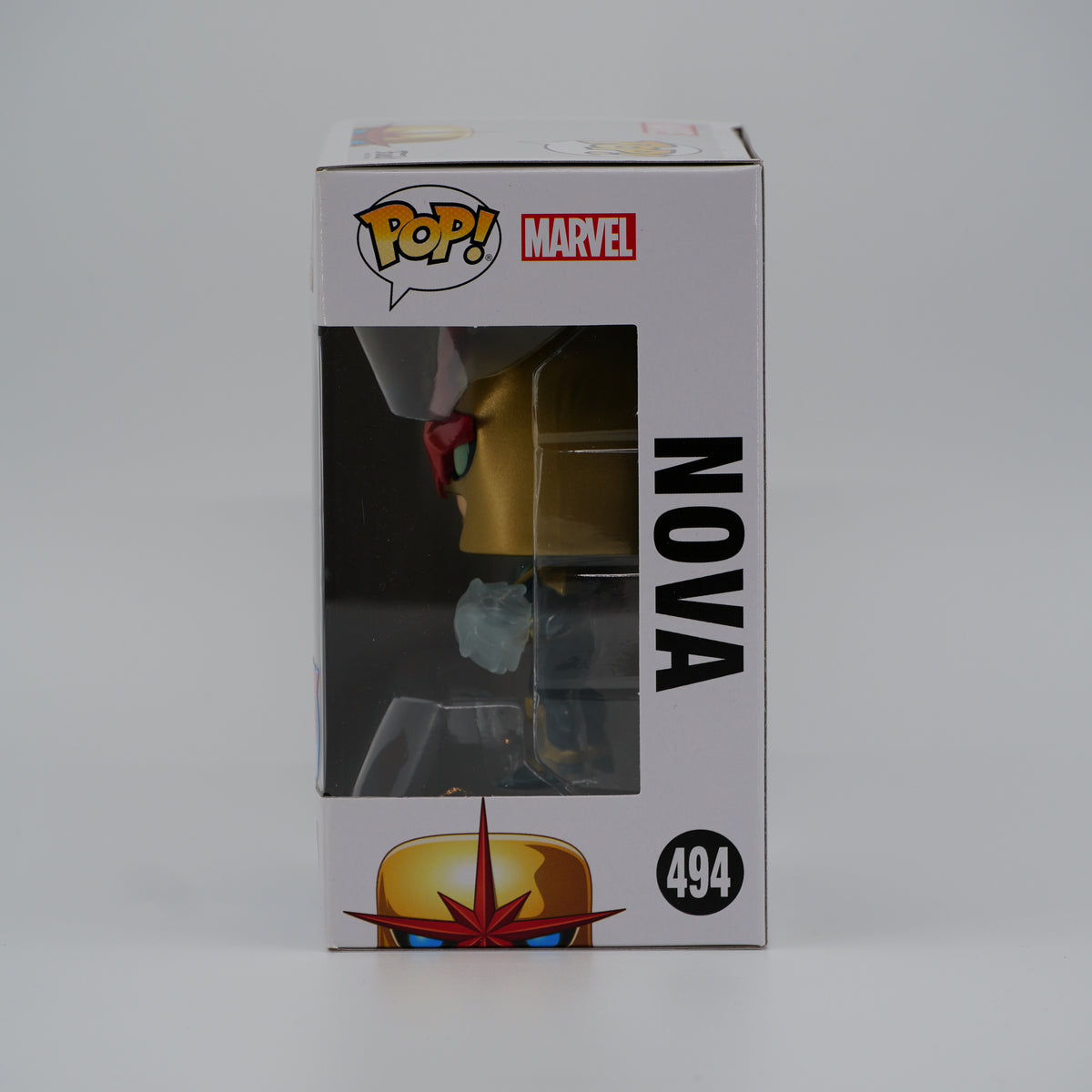 Funko Pop! Nova #494 - Marvel | PX Previews exclusive - window side of the exact boxed item
