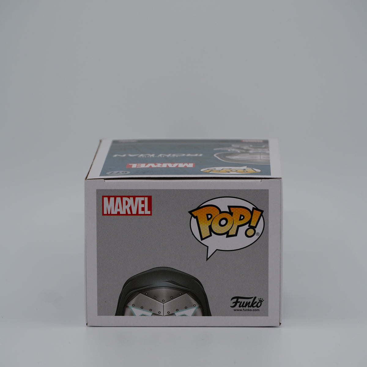 Funko Pop! Infamous Iron Man #677 - Marvel | 2020 Halloween ComicFest; PX; Glow in the Dark - top of the exact boxed item
