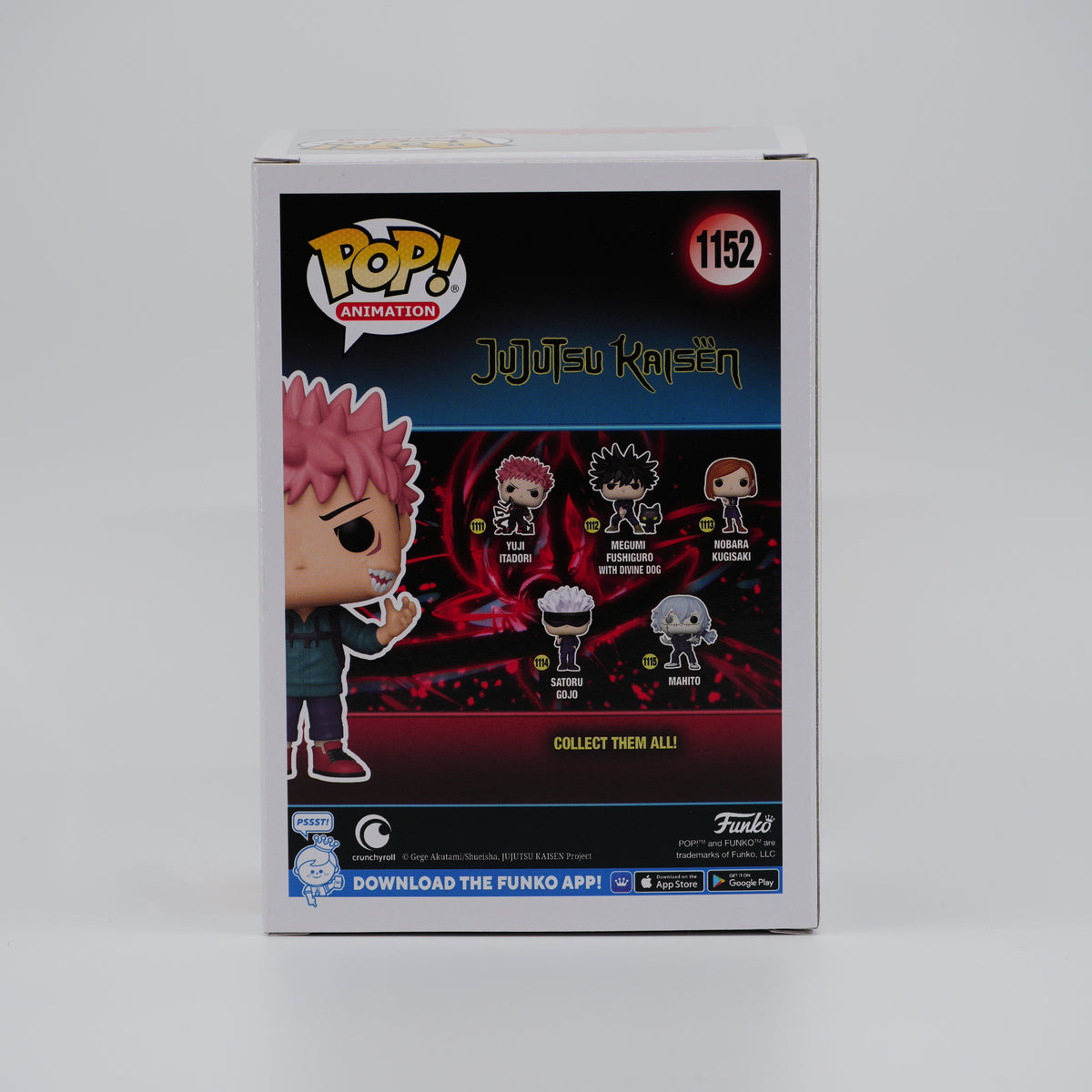 Funko Pop! Yuji Itadori (with Sukuna Mouth) #1152 - Jujutsu Kaisen | 2022 HT Expo exclusive - back of the exact boxed item